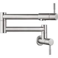Brush Gold Pot Filler Tap Kitchen Faucet Single Cold Single Hole Tap Rotate Folding Spout Stainless Steel  Sink Tap Wall Mounted gray