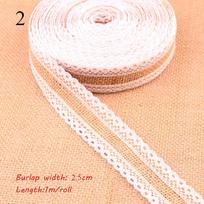 1m/roll Craft Wedding Rustic Vintage Jute Burlap Lace Edge Sisal Trim Hessian Ribbon 2