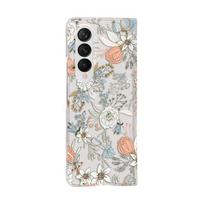 For Samsung Galaxy Z Fold 4 3 Case Flowers Painted Bracelet Transparent Shockproof Hard Back Cover For Samsung Zfold4 Fold3 Case For Samsung Z Fold 3