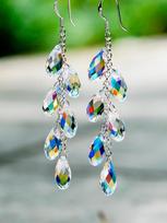 2023 Trendy Beaded Crystal Water Drop Tassel Earrings - Japanese & Korean Style