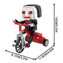 MOOXI Siaubo Filmas 239vnt MOC Plytos Saw Brickheadzed Billy Figūrėlė Modelis Rinkinys PASIDARYK pats Plytelės Žaislai Vaikams Trys Dviračiai Dovana MOC7337