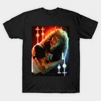 Men Black Print T-shirt Eddie No-Cut Transfer Paper Print Cotton Tshirt 4XL juoda
