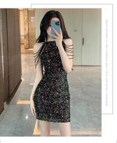 Small champagne evening dress dress women's new high-end sense haute couture light luxury niche high-end banquet temperament S juoda