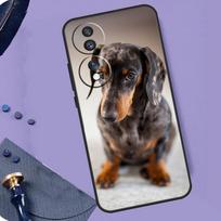 Mielas taksas šuo Telefono dėklas Honor 90 Lite 70 50 Magic 5 6 Pro X6 X7 X8 X9 X6a X7a X8a X9a X9b X8b Dangtelis Honor X6a black