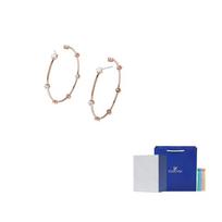 Swarovski Constella Dirbtinio Kristalo Auskarai Moterims M-Camellia Embossed Gift Box rožinio aukso spalvos