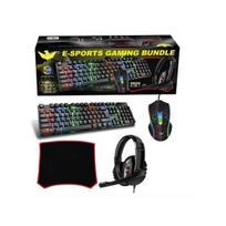 Gaming kompiuterinis 4in1 rinkinys žaidėjams su RGB šviesomis