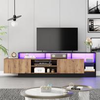 TV stalas iki 70 colių, LED apšvietimas, 190x40x48,5 cm, 2 paketai