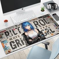 Large Mouse Pad for Office, Gaming, FPS Smooth Surface, Anime-Style High-Quality Desk Mat  with Premium Feel, Newspaper Girl Design, 800*300*2mm
