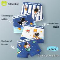 Mianqi Xiong Boys' 95% Cotton Boxer Briefs 4-Pack S