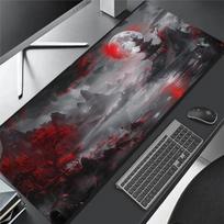 1pc Oil Painting Landscape Anime Gaming Mouse Pad Big Large Desk Mat Non-Slip Rubber Base Long Keyboard Mousepad for PC Computer Laptop Unisex 30cmx60cm(11.8x23.6inch)