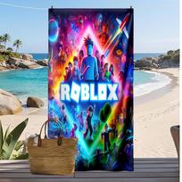 Roblox Printed Beach Towel Quick Dry Soft TowelPortable Large Rectangular Beach Blanket for Travel Swimming Pool 70cmx140cm(27x55inch)