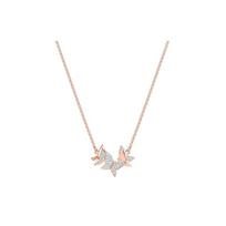 Swarovski Lilia romantic butterfly shape jewelry rose gold plated, imitation crystal stone necklace women's style 5382366 auksas