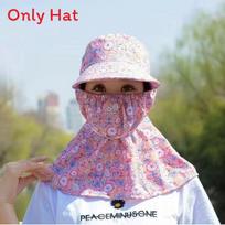 Sun Protection Cap With Full Face Shield For Outdoor Gardening And Work PinkDandelion