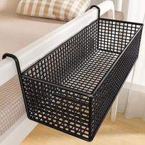 1 piece of iron bedside storage basket, hanging storage basket behind the dormitory door, space-saving under-bed frame juoda