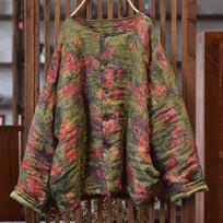 „Johnature“ moteriški kiniško stiliaus spaudiniai su gėlėmis „Parkai“ su ilgomis rankovėmis, ilgomis rankovėmis, žieminiai paltai plius medvilniniai šilti parkai One Size tamsiai žalia spalva
