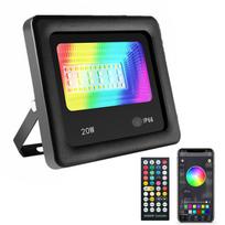 20 W RGBCW Flood Light lauko prožektorius IP66 vandeniui atsparus nuotolinio valdymo telefono programėlė Valdykite muziką EU Plug juoda