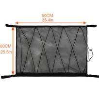 90x65cm Automobilio Lubų Stogo Salono Krovinių Užtrauktuku Tinklelis Universalus Laikymo Tinklinis Krepšys Smulkmenų Organizatorius Reguliuojama Tinklinė Kišenė Mikroautobusui SUV