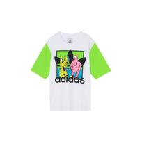 Adidas Originals x Jeremy Scott Cartoon Print Round Neck Short Sleeve T-Shirt SS23 Collaboration Series Men Tops White H53371 M