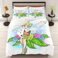 Tinkerbell animacinis antklodės užvalkalų komplektas Vaikams patalynė Žaibo berniuko patalynė Patalynė Dovanų minkštas pledas vaikams EU Single(135*200cm)3pcs white