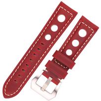 Vintage Genuine Leather Watch Strap 20mm 22mm 24mm Retro Cowhide Watch Band Stainless Steel Pin Buckle Accessories for Men Women 20mm raudona