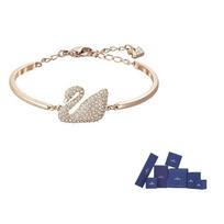 Swarovski Swan Metal Bracelets Womens Rose Gold F (One Size Fits All)-Original brand box rožinio aukso spalvos