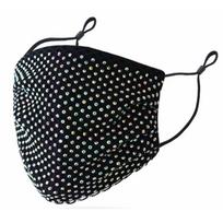 BYS Daugkartinio audinio veido kaukė, 2 Layer Fashion Black AB Jewelled