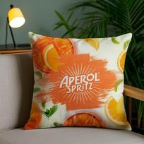 Classic Aperol Spritz Cushion Cover Soft Short Plush Double-Sided Printing Home Decor Machine Washable Pillow Case Gift Peach skin 18*18(CM)-1Pcs
