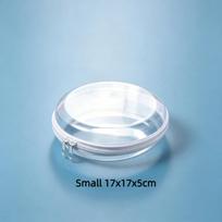 Transparent Round Pet Travel Storage Bag With Double Zippers Clear Visible Design Perfect For Storing Cosmetics Hats Small Items S balta
