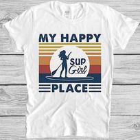 Paddleboard My Happy Place Sup Sexy Girl Top Cool Meme Gift Tee T Shirt M1153 3XL