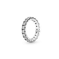 Pandora Sparkling Rows of Stones Eternity Ring Synthetic Cubic Zirconia Ring Women's Silver 190050C01 sidabras