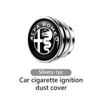 KUBEL1 Car Logo Cigarette Lighter Cover DustProof Decoration Cap Accessories For Alfa Romeo Giulia 147 Mito 156 159 166 GT Stelvio