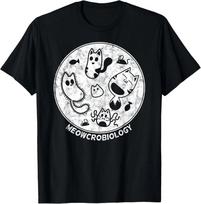 RARE! Cute Cat Distressed Bacteria Microbiology Science Lab T-Shirt S