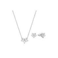 Swarovski Lady Lady Set rhodium plated edelweiss necklace for women 5411120 sidabras