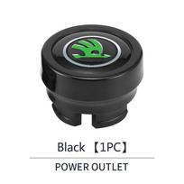 BBIC7 Car Cigarette Lighter Cover DustProof Decoration Cap For Skoda Fabia Superb Yeti Octavia Enyaq Rapid Kodiaq Kamiq Karoq Scala A7