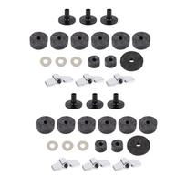 2 Sets Grey+Black+Silver Drum Felt Washer Pad Hi-Hat Clutch Felt  For Drum Set