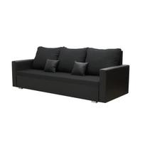 Trivietė sofa su miegojimo funkcija EKO, juoda