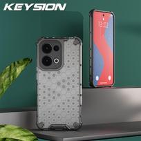 KEYSION smūgiams atsparus šarvų dėklas, skirtas OPPO Reno13 Pro 5G minkštas silikonas + kompiuteris permatomas korio spalvos telefono galinis dangtelis, skirtas OPPO Reno 13 5G for OPPO Reno13 5G tamsiai pilka spalva