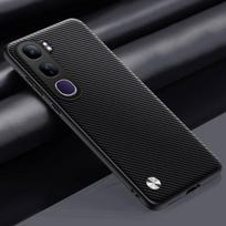 Luxury PU Leather Case For Vivo V40 Lite 4G Back Cover Matte Silicone Shockproof Full Protection Phone Case For Vivo V40 Lite 5G For Vivo V40 Lite 4G matinė juoda spalva