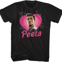 Hunger Games T Shirt Boy Crush Peeta Mellark Adult Black Short Sleeve Dystopian Sci-fi Movie Graphic Tees S juoda