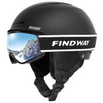 Slidinėjimo šalmas ir akiniai Findway, juodas, L (59-63 cm)