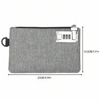 Lockable Money Bag Coin Purse for Cash Passports Credit Cards Storage Cash Bag pilka spalva