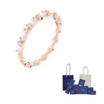 Swarovski Vittore Artificial Crystal Rings Womens Rose Gold tone Plated 58-Original Brand Box And Bag rožinio aukso spalvos
