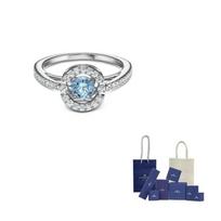 Swarovski Sparkling Dance Rhodium plated Rings Womens Blue 55-Original Brand Box And Bag mėlyna