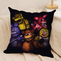 Five N-Nights At F-Freddys Cushion Cover Soft Plush Fabric Double-Sided Printed Sofa Cushion Cover For All Seasons Home Decor Peach skin 18*18(CM)-1Pcs