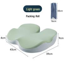 Japanese Memory Foam Seat Cushion - Hip & Lumbar Support for Office Chair, All-Season Comfort MJ-6319 Cushion šviesiai žalios spalvos
