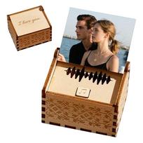 Personalized Digital Music Box Custom Wooden Photo Music Box With Text Anniversary Valentine's Day Gift For Couples Lovers