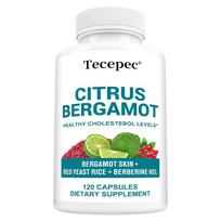 Citrus Bergamot Formula - Bergamot Skin, Red Yeast Rice & Berberine HCL Supplement for Metabolic Support & Cardiovascular Health 120PCS