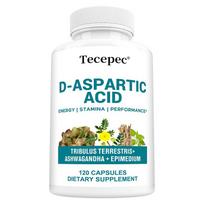 D-Aspartic Acid Formula - Tribulus Terrestris, Ashwagandha & Epimedium Supplement for Daily Energy, Stamina & Performance 120PCS