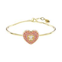 Swarovski Hyperbola širdelės rašto formos cirkonio imitacijos krištolo paauksuoto atspalvio imituoto perlo apyrankė moteriškos auksinės 5687258 auksas