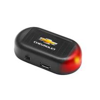 NDEFG1 For Chevrolet Captiva Lacetti Aveo Malibu Trax Camaro 1Pcs Car Solar Powered Wireless Anti-Theft Caution Lamp LED Flashing Light raudona